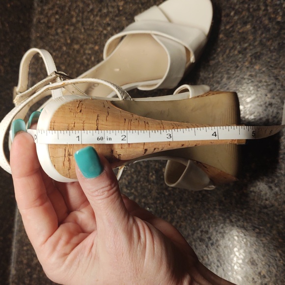 Chalk White Platform High Heel Dressy Sandals By Franco Sarto - Picture 13 of 16